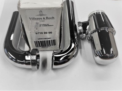 Компактный сифон Хром для раковины, VILLEROY & BOCH