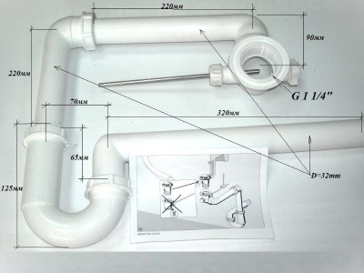 U-образный компактный сифон для раковины G 1 1/4 VILLEROY & BOCH