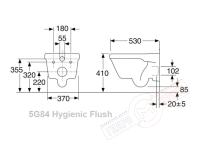 Artic, 5G84 Hygienic Flush Сидение с крышкой унитаза с микролифтом плавного опускания GUSTAVSBERG