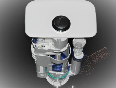 Механизм слива унитаза GUSTAVSBERG Basic / Nordic 390-series / Skandic, в сборе с крышкой бачка и кнопкой