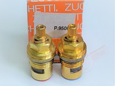 Комплект кран-букс 1/2 90гр, ХВ+ГВ смесителя, 18 шлицов шток