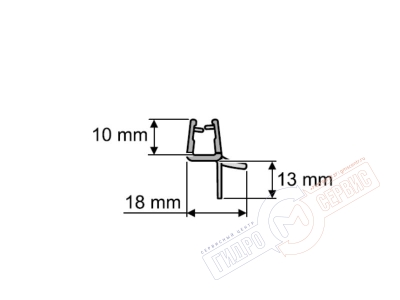 6mm, Нижний 880мм дугообразный уплотнитель  двери душевой кабины Hueppe
