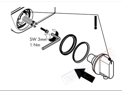 Адаптер-фиксатор 213 ручки термокартриджа смесителя Ecostat Select Хансгрое