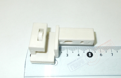 A-0735 Нижний крючок 30х53х16.9 двери APPOLLO, правый, белый 