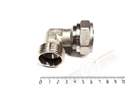 Обжимной уголок металлопласт НР 26х1" (ник.) PROFIT GH