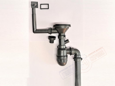 Слив в комплекте с сифоном для кухонной раковины