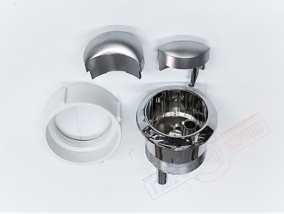 Кнопка Хром механизма слива DUO тип 250 унитаза, двойной слив