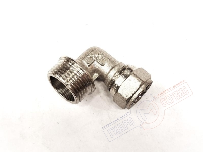 Обжимной уголок 16х3\4 НР (ник.) для металопластиковой трубы PROFIT GH