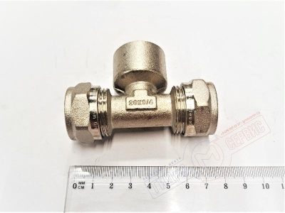 Тройник 20x3/4x20мм ВР никель для метеллопласт PROFIT GH