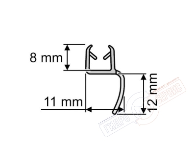 6мм 2м Силиконовый уплотнитель 015 двери Huppe душевой кабины 
