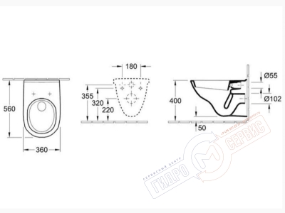 Villeroy&Boch O.novo 56881001 Унитаз подвесной Villeroy&Boch O.novo 56881001 Унитаз подвесной