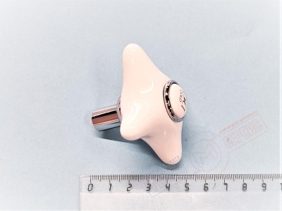 D&D Ручка крестовая керамическая ХВС смесителя WHITE ROSE