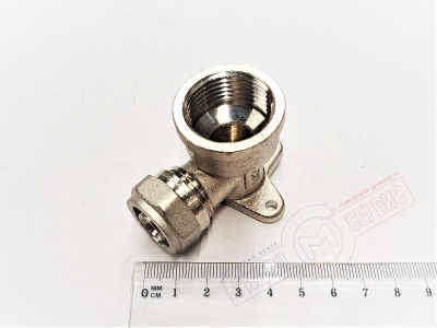 Установочный обжимной уголок металлопласт 16 x 3/4 ВР (ник.) PROFIT GH