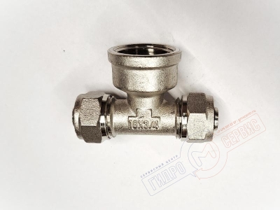 Тройник ВР 16x3/4x16мм (ник.) PROFIT GH