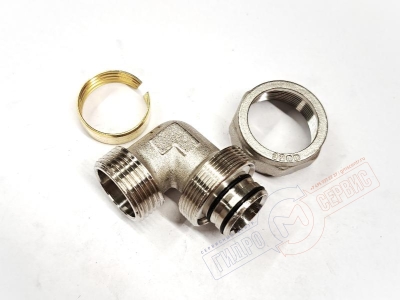 Обжимной уголок НР 32х1 НР (ник.) для металлопластиковых труб PROFIT GH