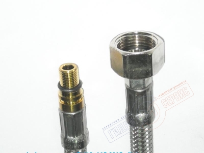 G3/8 x M8*1 x штуцер, Шланг L=450mm подводки воды к смесителю Хансгрое