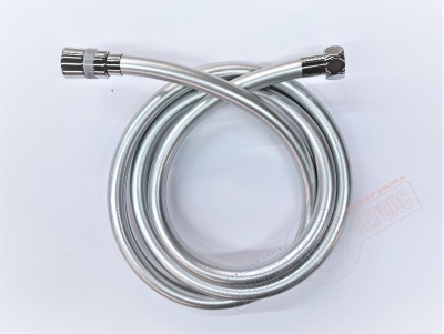 Хром силиконовый шланг G1/2x1/2 L=1.6m с шарниром для смесителя душевой кабины, Aqualux