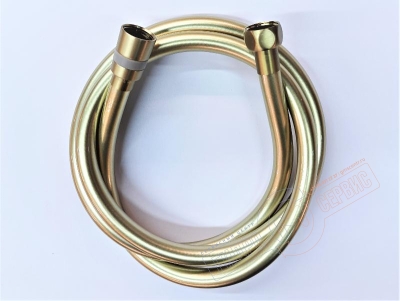 Золото силиконовый шланг G1/2x1/2 L=1.5m смесителя душевой кабины, Aqualux
