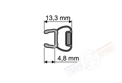 6мм Магнитный уплотнитель 065 двери Hueppe узкий силиконовый