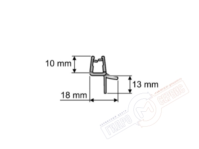 6мм, Нижний уплотнитель двери душевой кабины Huppe