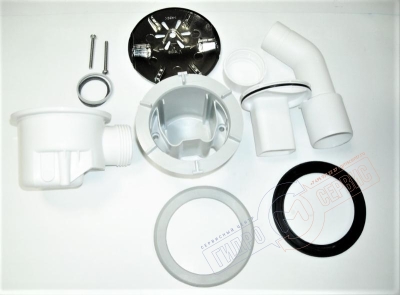 Сифон D=90mm Хром для поддона душевой кабины, Viega