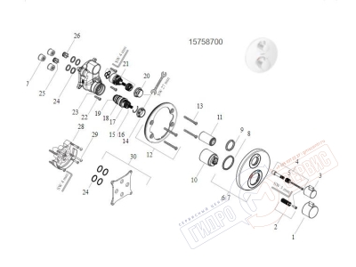 ECOSTAT S Накладка термостатического смесителя встроенного на 2 положения HANSGROHE