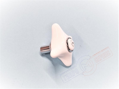 D&D Ручка крестовая керамическая ХВС смесителя WHITE ROSE