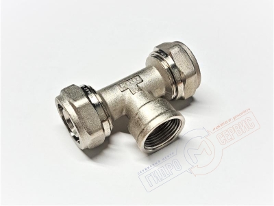 Тройник ВР 26x3\4x26 ник. обжимной металлопласт PROFIT GH