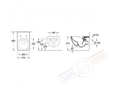 Villeroy&Boch Venticello 4611R0R1 Подвесной унитаз  Villeroy&Boch Venticello 4611R0R1 Подвесной унитаз