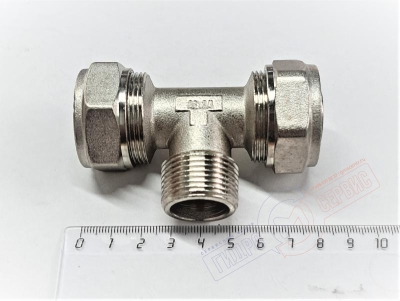 Тройник НР 26x3\4x26*3,0мм обжимной для металлопластиковой трубы 26*3,0мм PROFIT MPS GH