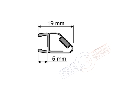 8мм Уплотнитель 45гр магнитный 066 левосторонней двери кабины Huppe