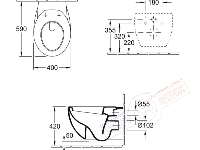 Villeroy&Boch 661210R1 AVEO PLUS Унитаз подвесной белый Альпин