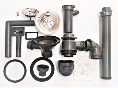 Слив в комплекте с сифоном для кухонной раковины