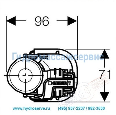 Механизм Impuls590 (Twico II) слива унитаза, в сборе с 3/8 Impuls360 , нижний 283.311.KD.1 - нзкз