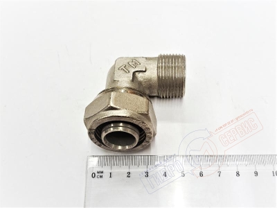 Обжимной уголок 26х3\4 НР (ник.) для металлопластиковой трубы PROFIT GH