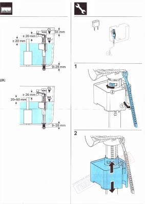 Впускной клапан ImpulsBasic340,  3/8" бачка  унитаза, нижний,  Geberit