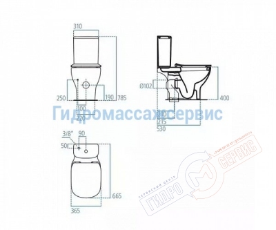 Унитаз Ideal Standard Tesi T008701+бачок+сидение