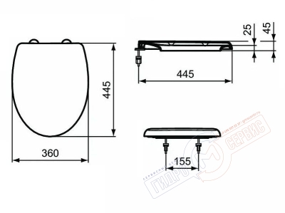 EUROVIT W301301 Сиденье и крышка унитаза Идеал Стандарт