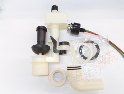 Пневмо механизм слива ХРОМ бачка унитаза, нижний 3\8", 2-х режимный