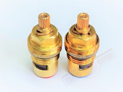 Комплект кран-букс 1/2 90гр, ХВ+ГВ смесителя, 18 шлицов шток