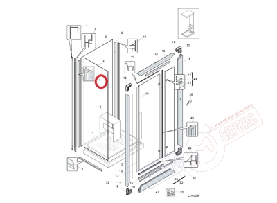 FRAME Силиконовый уплотнитель стекла душевой кабины Jacuzzi