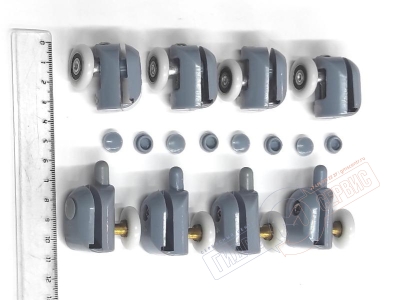 Набор (8шт) роликов 23мм двери душевой кабины Аквалюкс AQ-319/309GM / Хубер / Медея