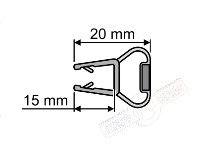 5мм, Магнитный уплотнитель 037 двери Huppe душевой кабины