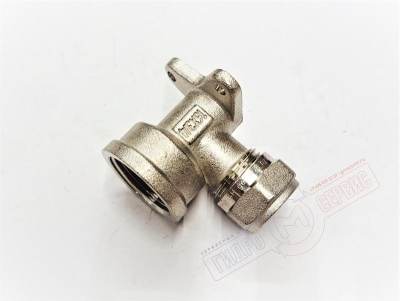 Установочный обжимной уголок металлопласт 16 x 3/4 ВР (ник.) PROFIT GH