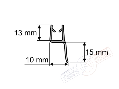 6мм Силиконовый уплотнитель 017 двери душевой кабины Huppe