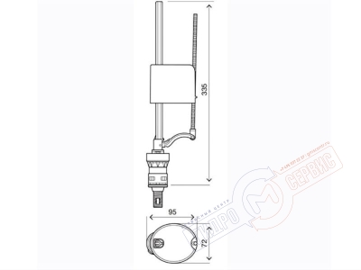 Нижний клапан 3\8 наполнения бачка унитаза Ideal Standard
