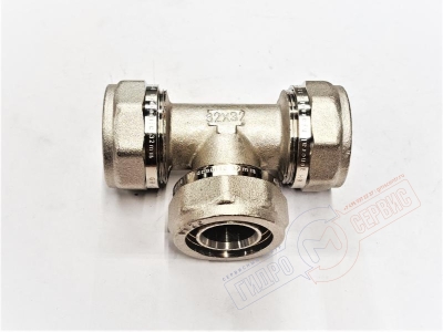 Тройник 32x32x32мм равнопроходной (ник.) PROFIT GH