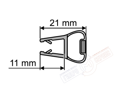 Магнитный 6мм уплотнитель 033 двери Hueppe, силиконовый