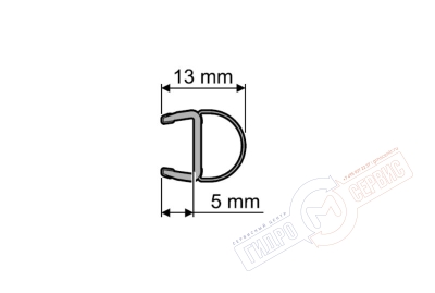 8мм О-профиль Силиконовый уплотнитель 074 серебристый двери Huppe