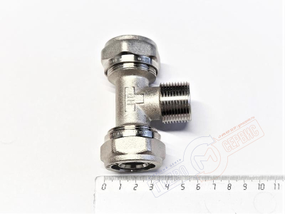 Тройник НР 26x3\4x26*3,0мм обжимной для металлопластиковой трубы 26*3,0мм PROFIT MPS GH GH109N260526